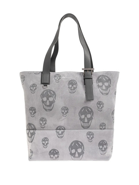  Alexander Mcqueen T-bar Skull-print Shoulder Bag - Grey 