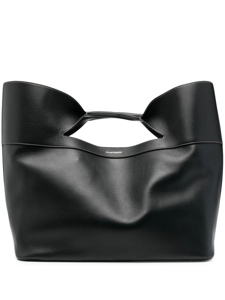  Alexander Mcqueen The Bow Leather Tote Bag - Black 