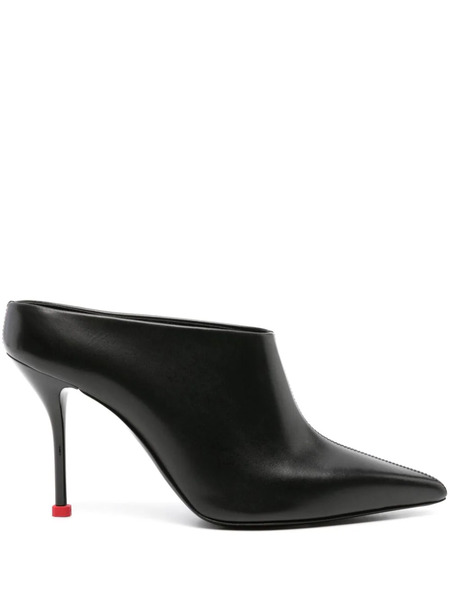  Alexander Mcqueen Thorn 90mm Leather Mules - Black 