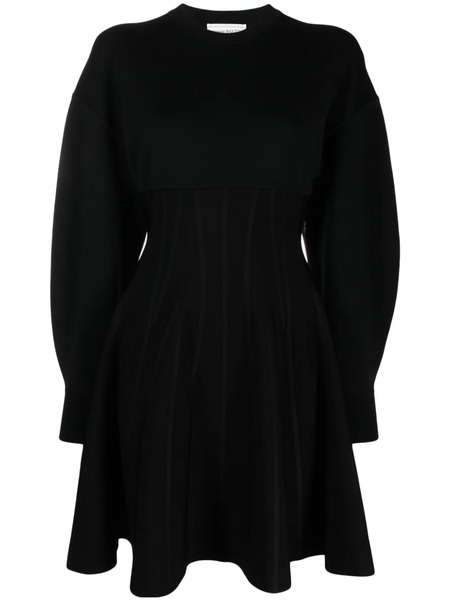  Alexander Mcqueen Wool-blend Flared Minidress - Black 