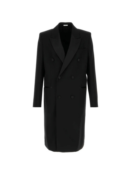  Alexander Mcqueen Wool Double-breasted Coat - Black 