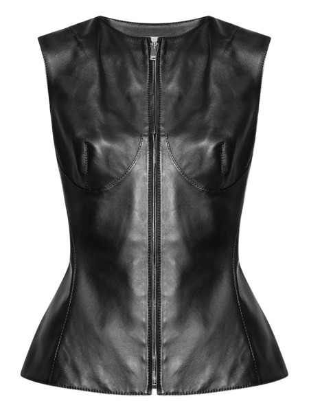  Alexander Mcqueen Zip-front Sleeveless Top - Black 