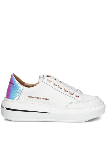  Alexander Smith Iridescent-panel Platform Sneakers - White 
