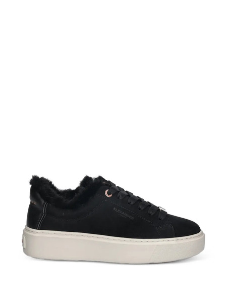  Alexander Smith London Faux Fur-trim Sneakers - Black 