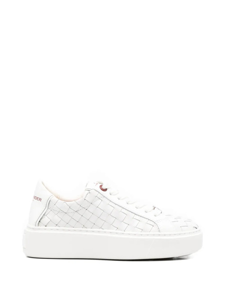  Alexander Smith London High Woven-leather Sneakers - White 