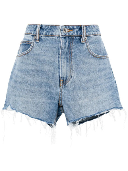  Alexander Wang Bite Logo-embosed Denim Shorts - Blue 