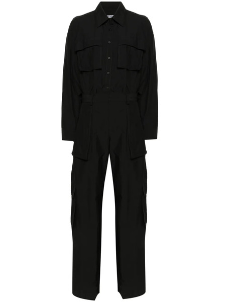  Alexander Wang Button-up Ripstop Cargo Jumpsuit - Black 