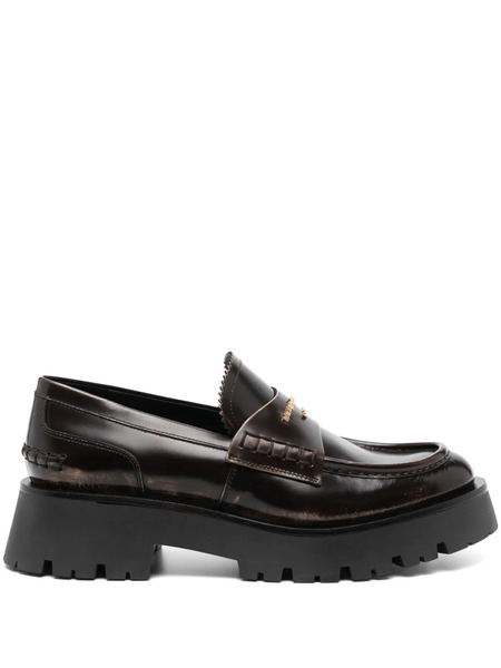  Alexander Wang Carter 45mm Mid-heel Leather Loafers - Brown 