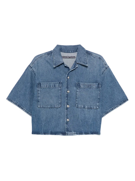  Alexander Wang Cropped Denim Shirt - Blue 