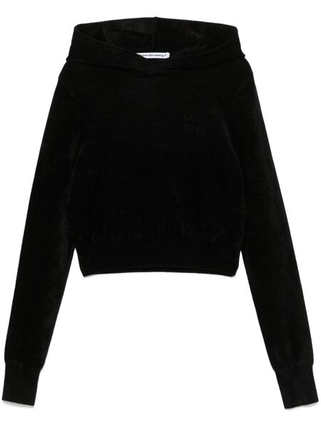  Alexander Wang Cropped Hoodie - Black 