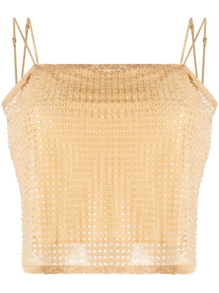  Alexander Wang Crystal-embellished Top - Neutrals 