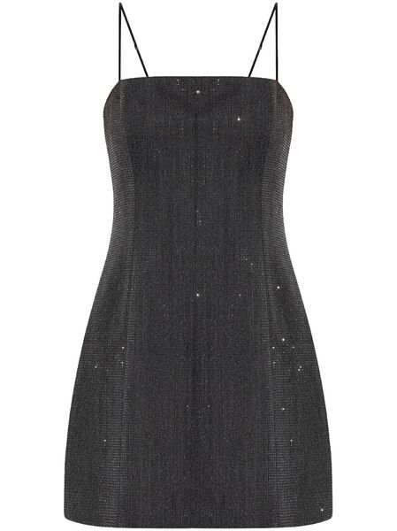  Alexander Wang Crystal-embellished Wool Mini Dress - Black 