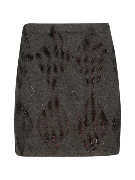  Alexander Wang Crystal Hotfix Argyle Tennis Mini Skirt - Brown 