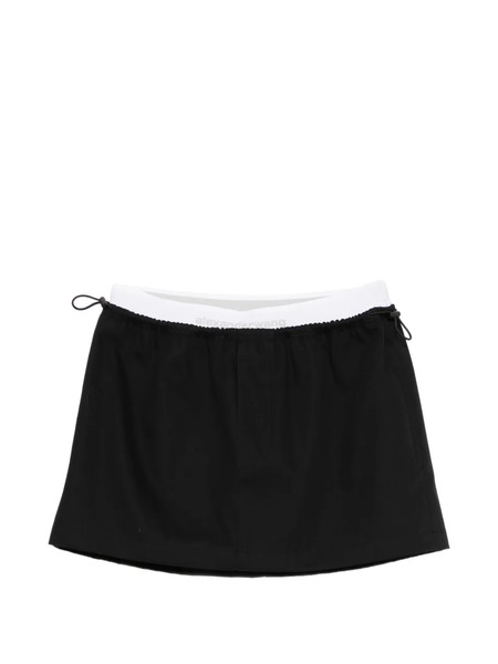  Alexander Wang Elastic-logo Mini Skirt - Black 