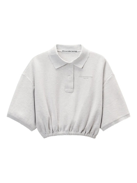  Alexander Wang Elasticated-hem Polo Top - Grey 