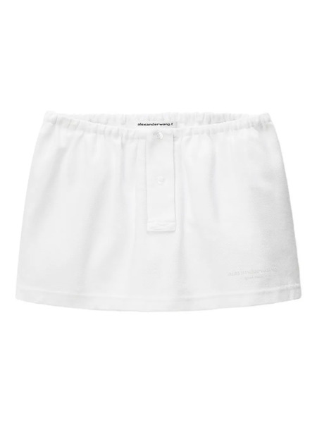  Alexander Wang Elasticated-waistband Buttoned Mini Skirt - White 