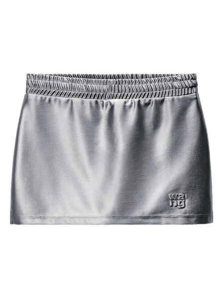  Alexander Wang Elasticated-waistband Satin Skirt - Silver 