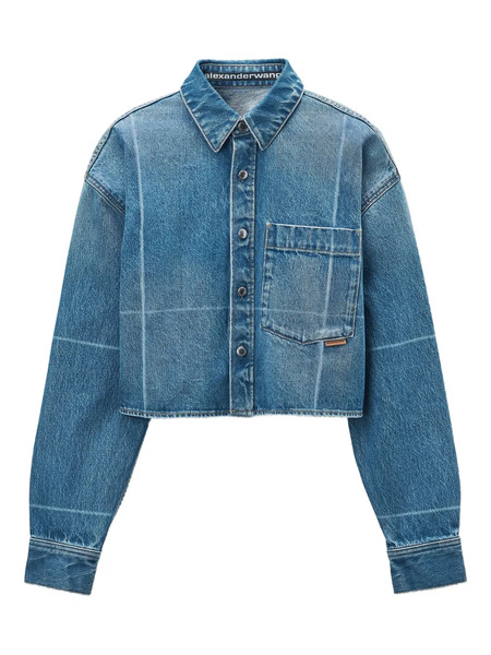  Alexander Wang Faded-fold-line Shirt - Blue 