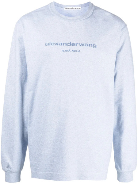  Alexander Wang Glitter-effect Long-sleeve T-shirt - Blue 