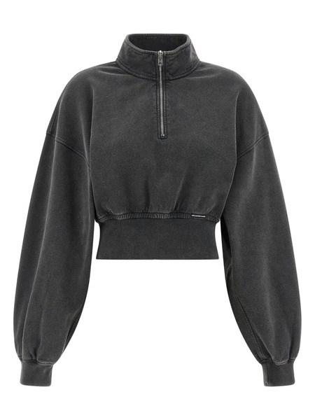  Alexander Wang Half-zip High-neck Sweatshirt - Grey 