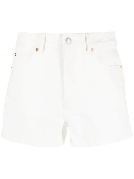  Alexander Wang High-rise Denim Mini Shorts - White 