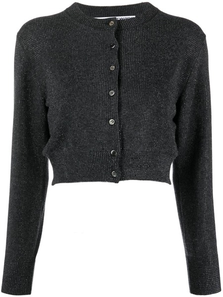  Alexander Wang High-shine Cropped Cardigan - Grey 