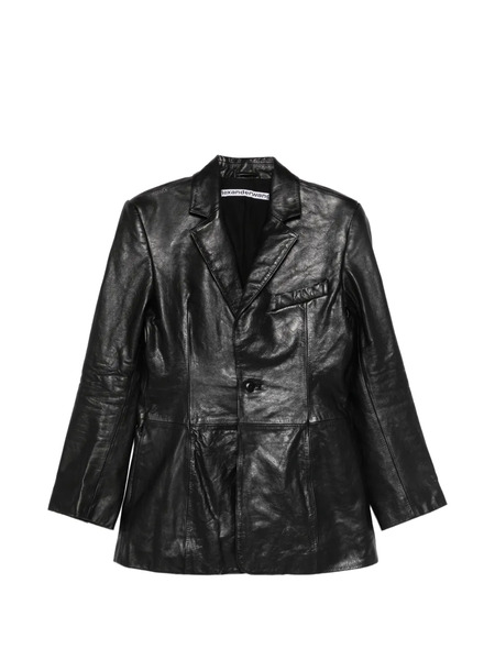  Alexander Wang Leather Single-breasted Blazer - Black 