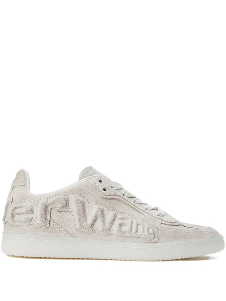  Alexander Wang Lex Logo-embossed Suede Sneakers - Neutrals 