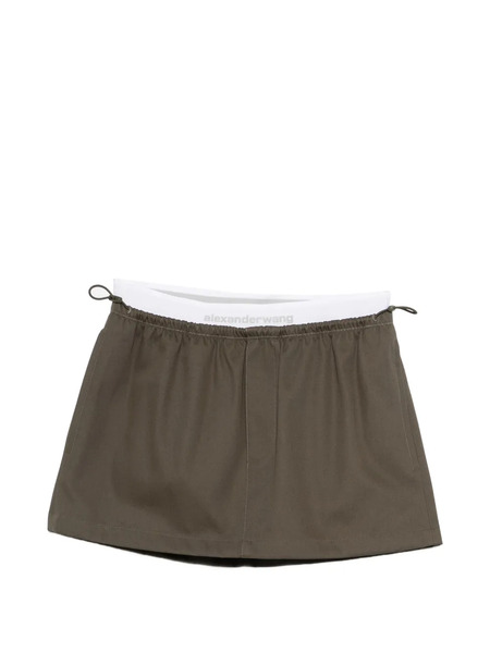  Alexander Wang Logo Elasticated-waistband Mini Skirt - Green 