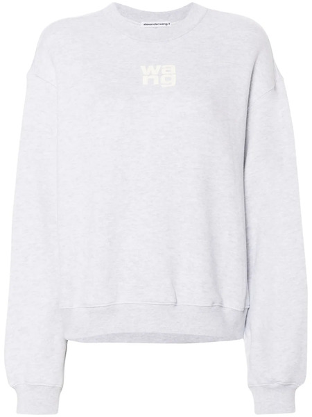  Alexander Wang Logo-embossed Cotton Sweatshirt - Grey 