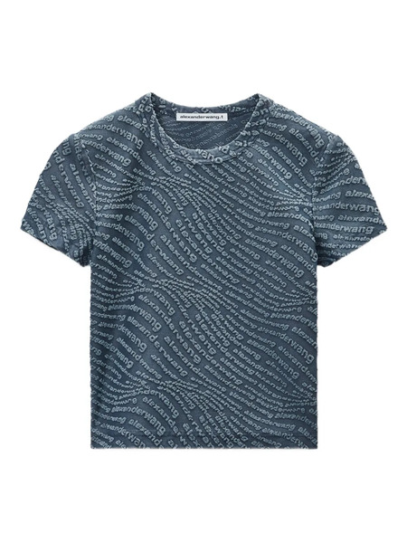  Alexander Wang Logo-embossed Short-sleeve Top - Blue 