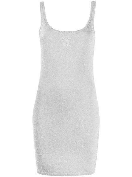  Alexander Wang Logo-embossed Tank Dress - Silver 