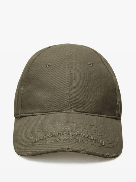  Alexander Wang Logo-embroidered Distressed Baseball Cap - Grey 