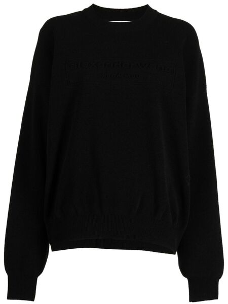  Alexander Wang Logo-embroidered Ribbed Sweater - Black 
