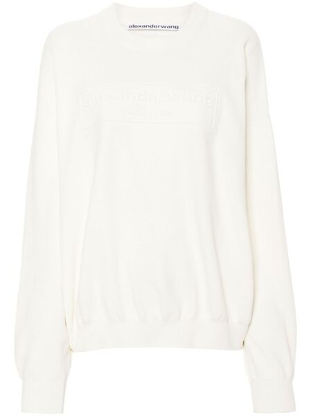  Alexander Wang Logo-embroidered Ribbed Sweater - White 
