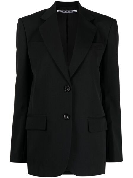  Alexander Wang Logo-embroidered Single-breasted Blazer - Black 