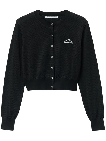  Alexander Wang Logo-print Cardigan - Black 