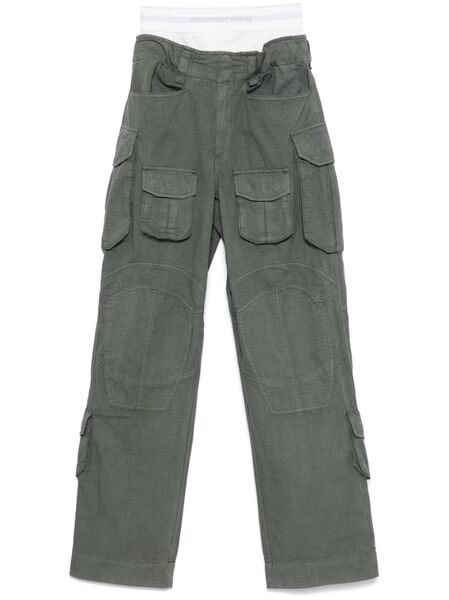  Alexander Wang Logo-waistband Cargo Pants - Green 