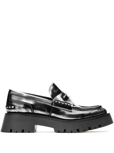  Alexander Wang Lug-sole Logo-plaque Loafers - Black 