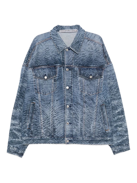  Alexander Wang Marker-print Denim Jacket - Blue 