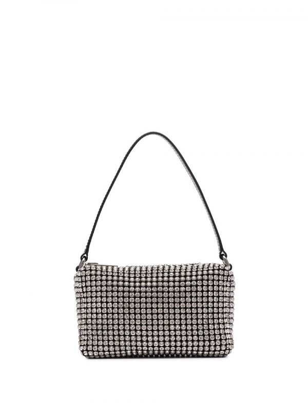  Alexander Wang Medium Wangloc Rhinestone-embellished Clutch Bag - Metallic 