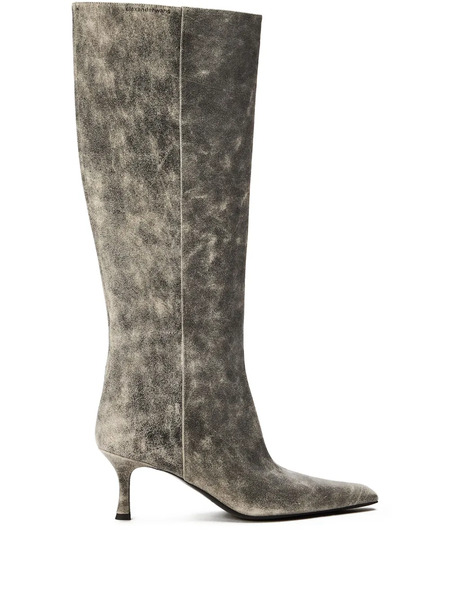  Alexander Wang 65mm Vera Tube Leather Boots - Grey 