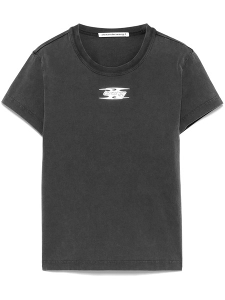  Alexander Wang Puff Logo Shrunken T-shirt - Grey 