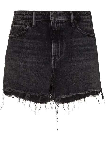  Alexander Wang Raw-hem Denim Shorts - Black 