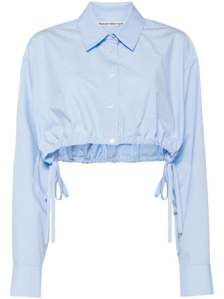  Alexander Wang Rhinestone-embellished Cropped Shirt - Blue 