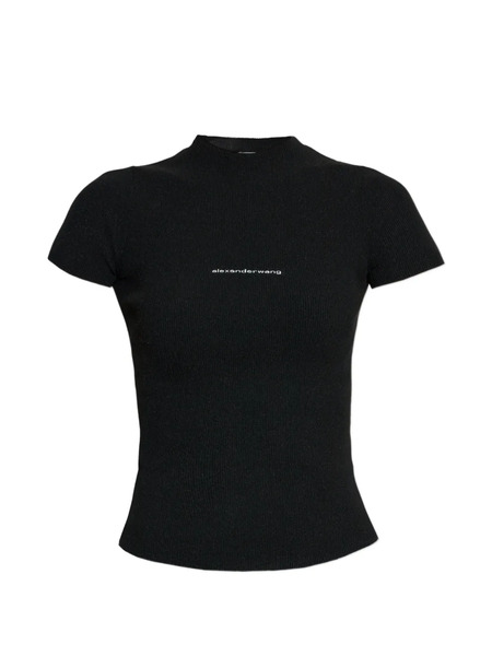  Alexander Wang Ribbed Short-sleeve Top - Black 