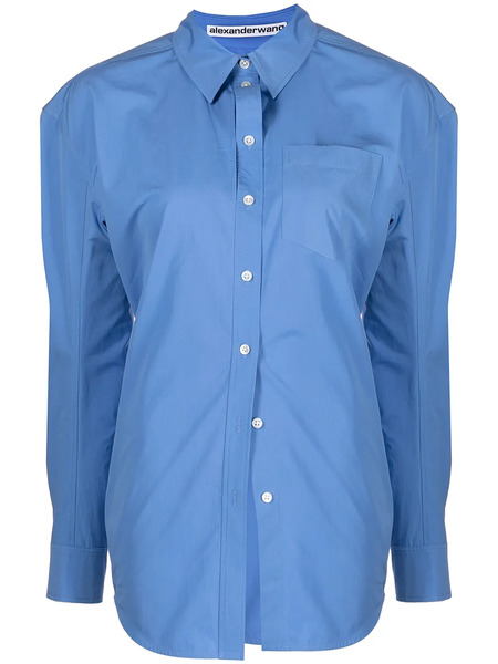  Alexander Wang Ruched Button-up Shirt - Blue 