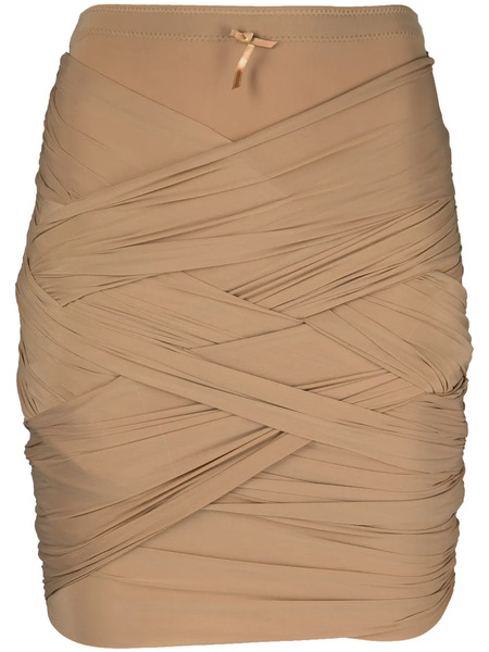  Alexander Wang Ruched Skirt With Interweaving - Brown 