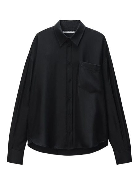  Alexander Wang Slashed-sleeve Shirt - Black 