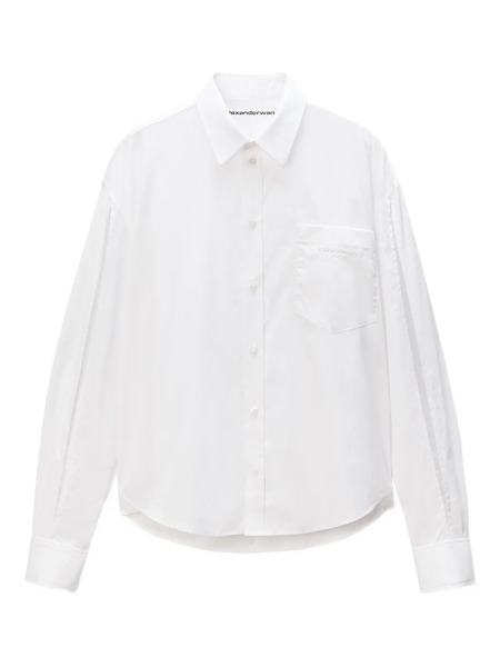  Alexander Wang Slashed-sleeve Shirt - 100 White 